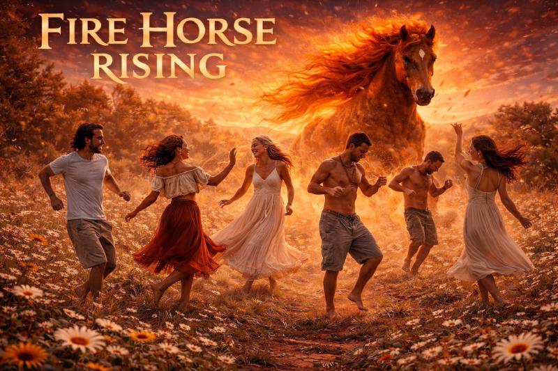 orchid in foreground of yoga class