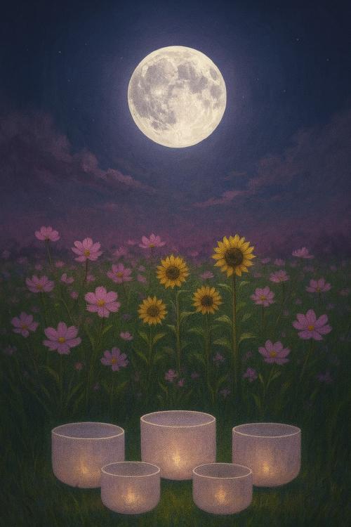 snowy landscape with setting sun