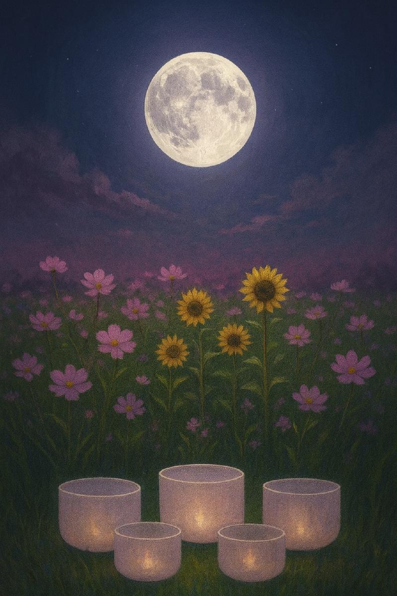 snowy landscape with setting sun