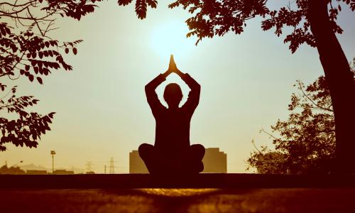 woman doing yoga
