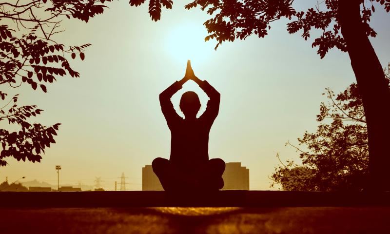 woman doing yoga